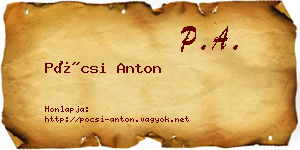Pócsi Anton névjegykártya